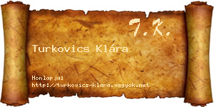 Turkovics Klára névjegykártya