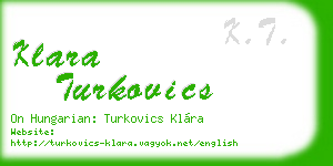 klara turkovics business card